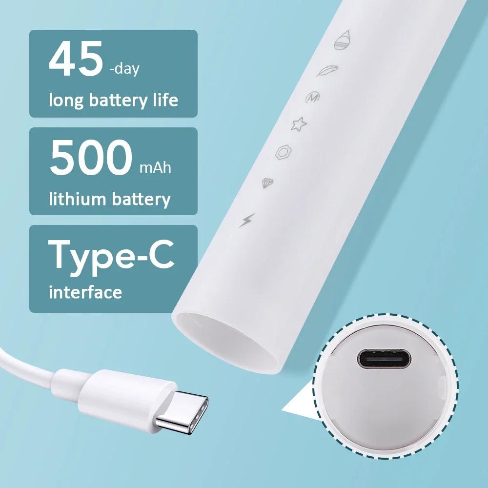 Six-mode Electric Toothbrush Adult Children's Universal Electric Sonic Toothbrush Waterproof Charging Automatic Toothbrush