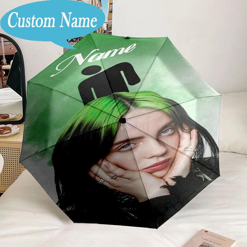 Custom Name Umbrella Heartbeat City Umbrella 8-Frame for Travel, Camping, Casual Lightweight Portable, Essential for Family Gifts