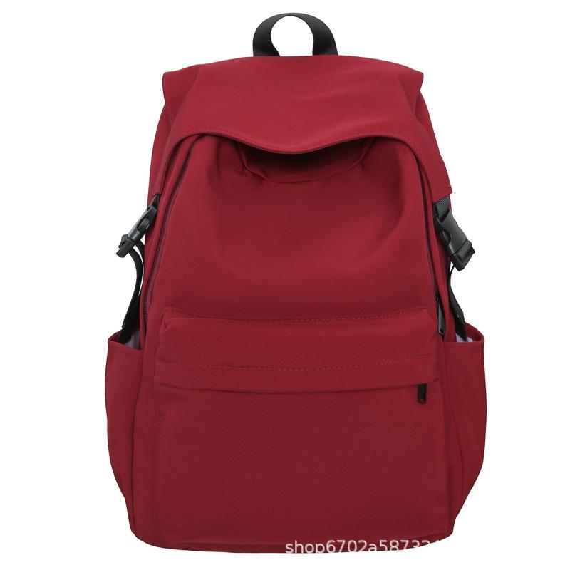 Nylon Backpack Female Solid Color Fashion High School Student Schoolbag Male Lightweight College Backpack