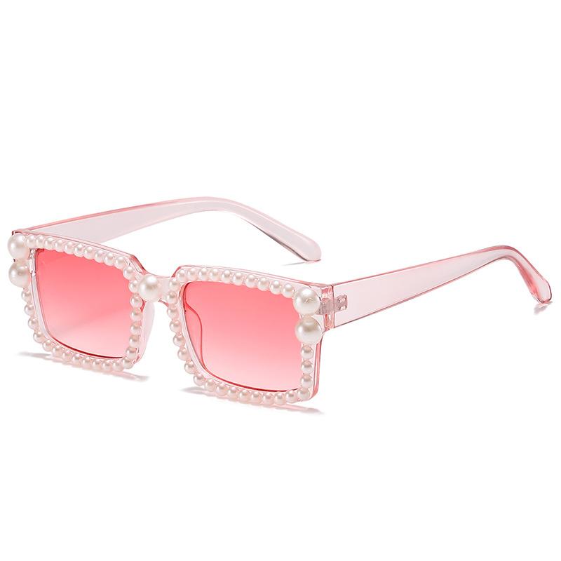 Box Sunglasses, Hip-Hop Diamond-Encrusted Glasses, Pearl Sunglasses For Women