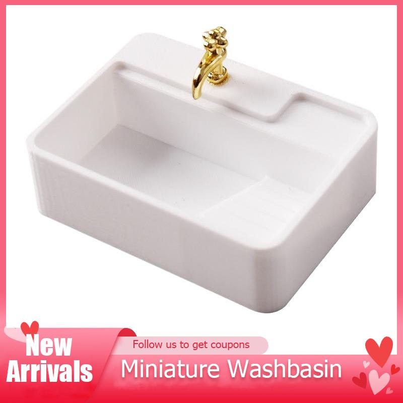 1/12 Dollhouse Bathroom Wash Basins Sinks Model Miniature Washbasin Bathroom Furniture Decoration Dolls House Accessories
