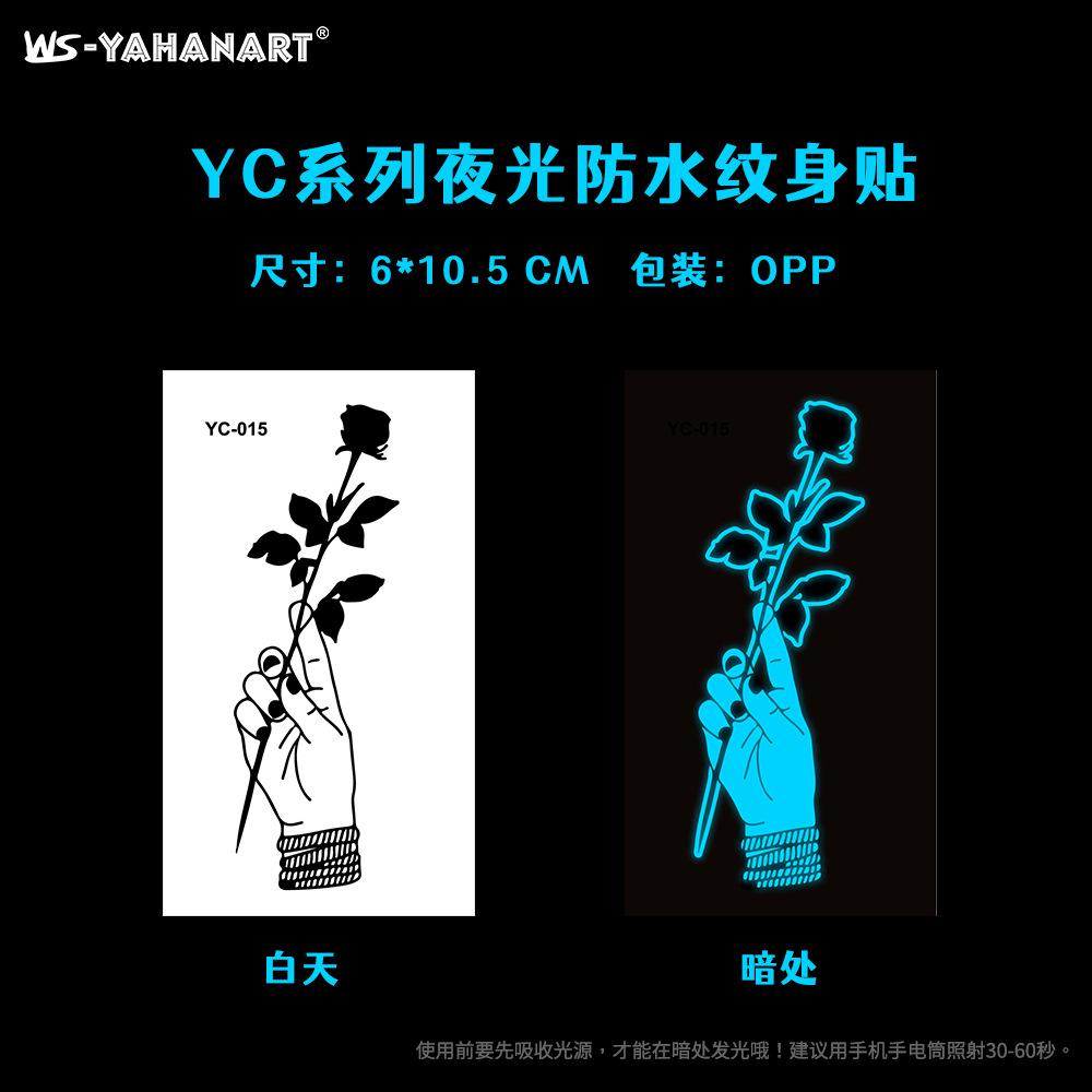 Luminous Blue Tattoo Sticker Nightclub Bar Music Festival Party Floral Female Tattoo Sticker Glowing Face Sticker