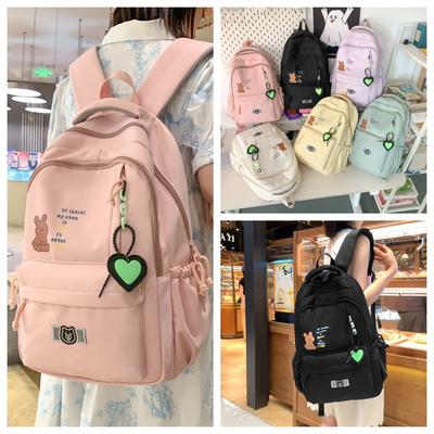 Cute Girl Backpack Fresh and Versatile Going Out Casual Backpack Large Capacity Campus Junior High School Student Schoolbag Women