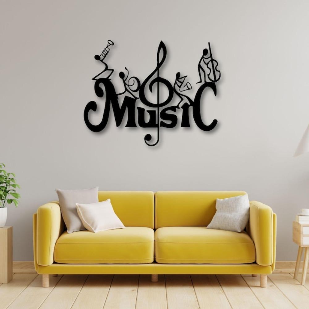 Große Metall-Wandkunst Jazzband Musiker-Silhouette Moderne Musikzimmer-Dekoration Schild Geschenk für Musikliebhaber