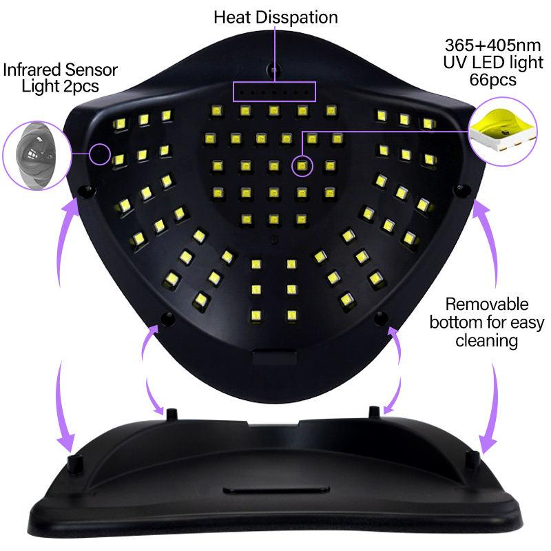 SUN X11MAX 66LEDs UV LED Nail Lamp For Drying Gel Polish UV Light For Gel Nails Wave Polish Manicure Machine Nail DryerArt Salon