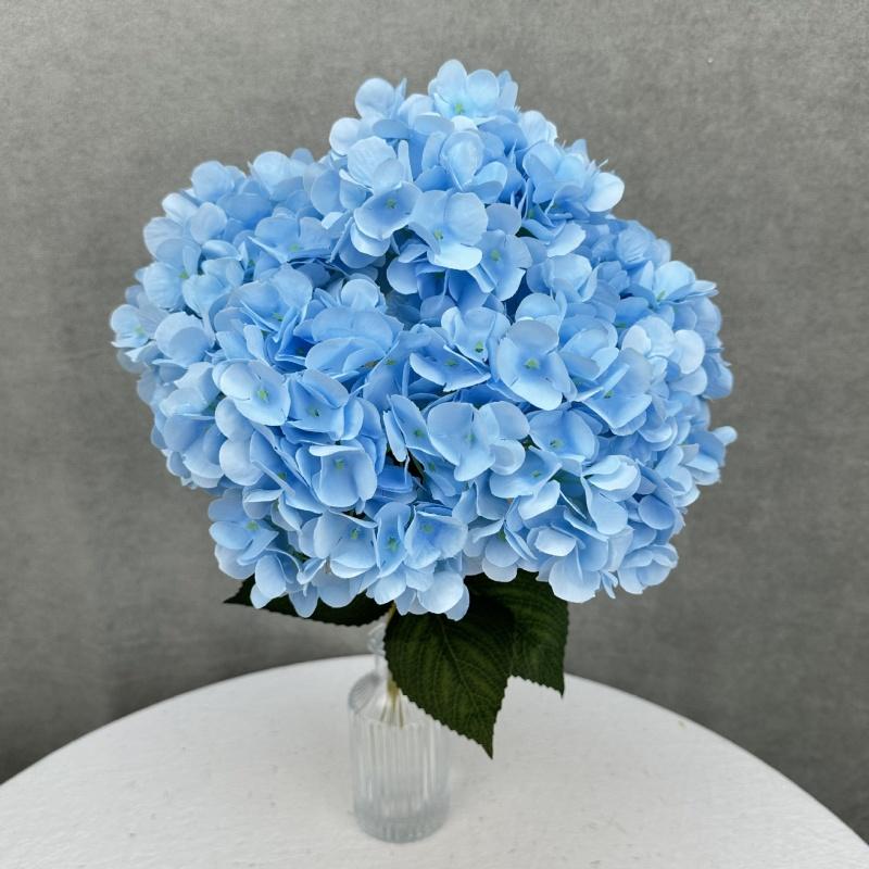 Hot Sale 5 Heads Artificial Hydrangea Bouquet Silk Hydrangea Burgundy Artificial Flowers Bouquet for Wedding Event Decoration
