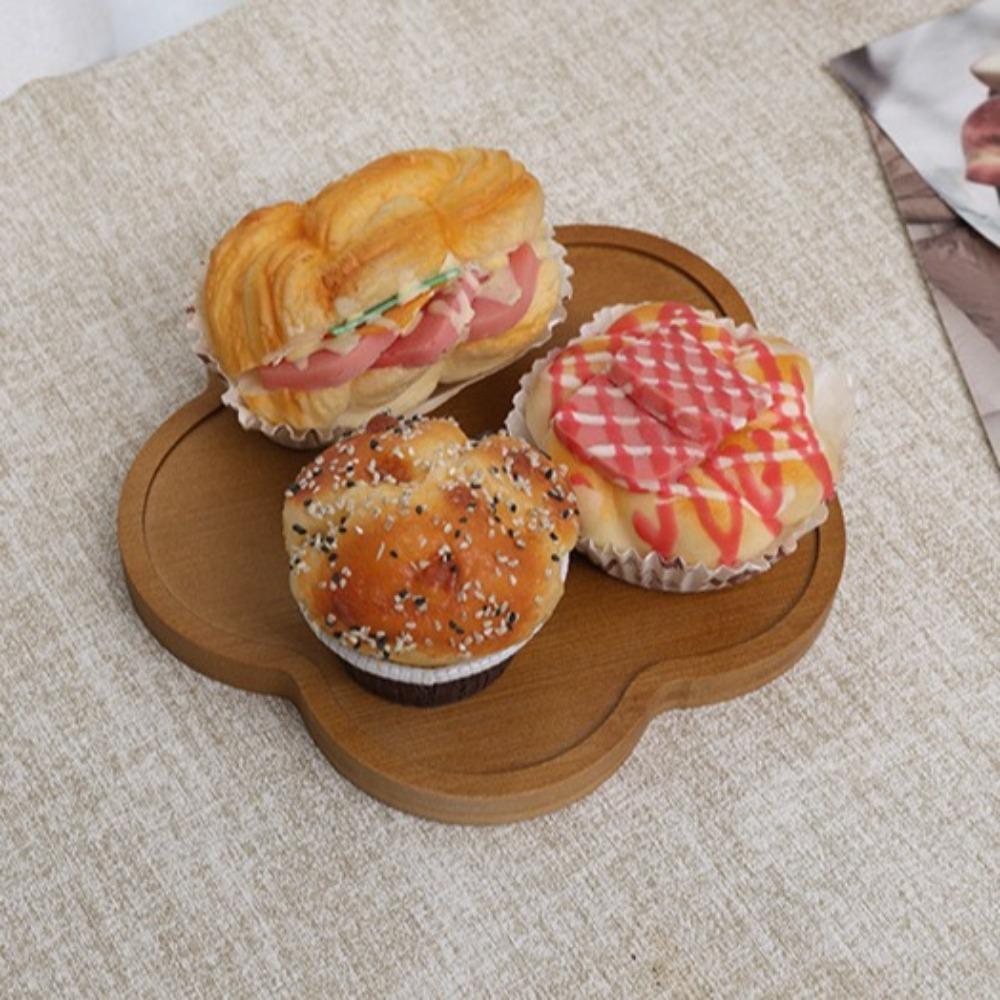 Vintage Dessert Tall Tray Wood Kitchen Coaster Creative Storage Tray  Photo Props Decor