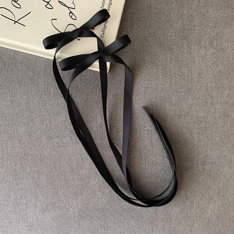 Solid Color Ribbon Hair Clip Female Long Streamer Sweet Temperament Duckbill Clip Simple Hair Accessories