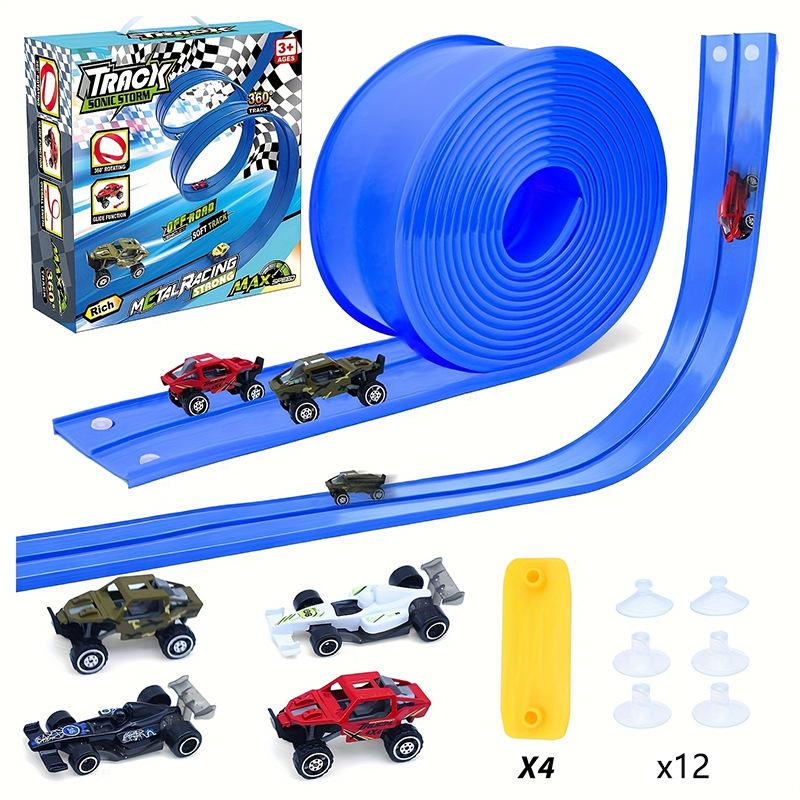 

DIY Assembly Track Toy with Suction Cup Gravity Inertia Sliding Race Car Set for Kids Gift