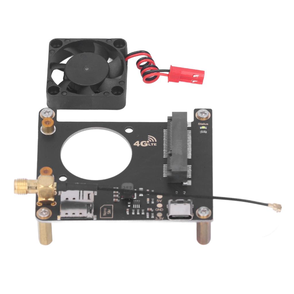 LTE 4G 3G Erweiterungsplatine Datenübertragung HAT Modul mit Lüfter für Raspberry Pi 4B 3B