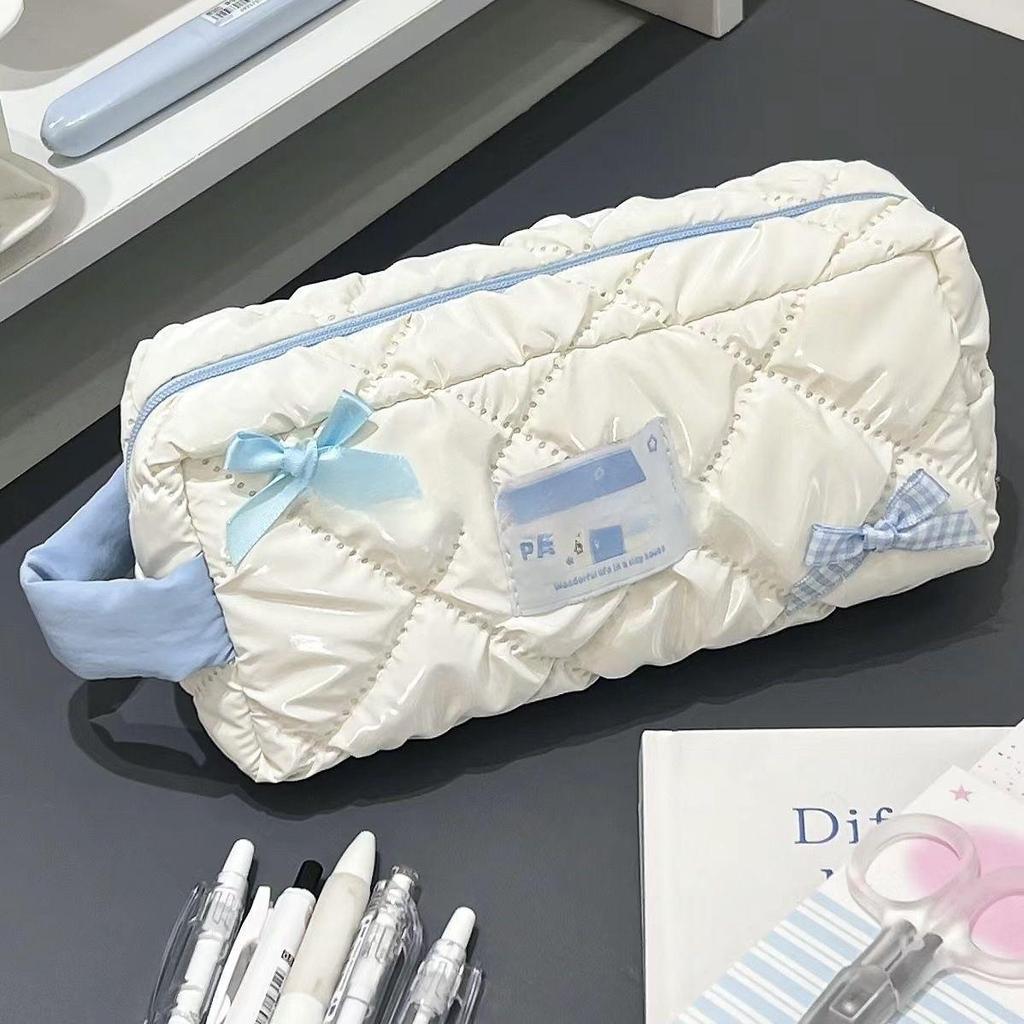 Stylish Korean Stationery Bag with Unique Baby Voice Design, Ideal for Middle School Students - Large Capacity