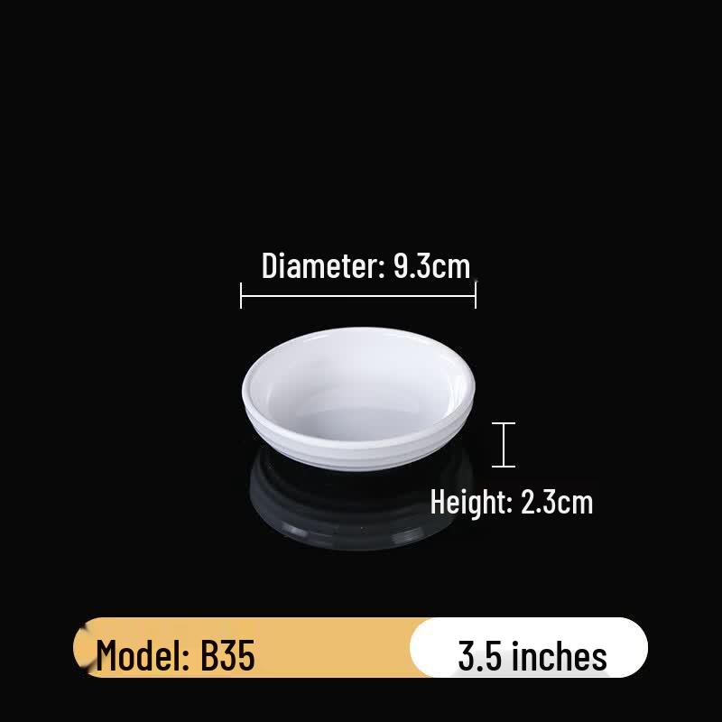 White Melamine 3-Compartment Irregular Sauce Dish