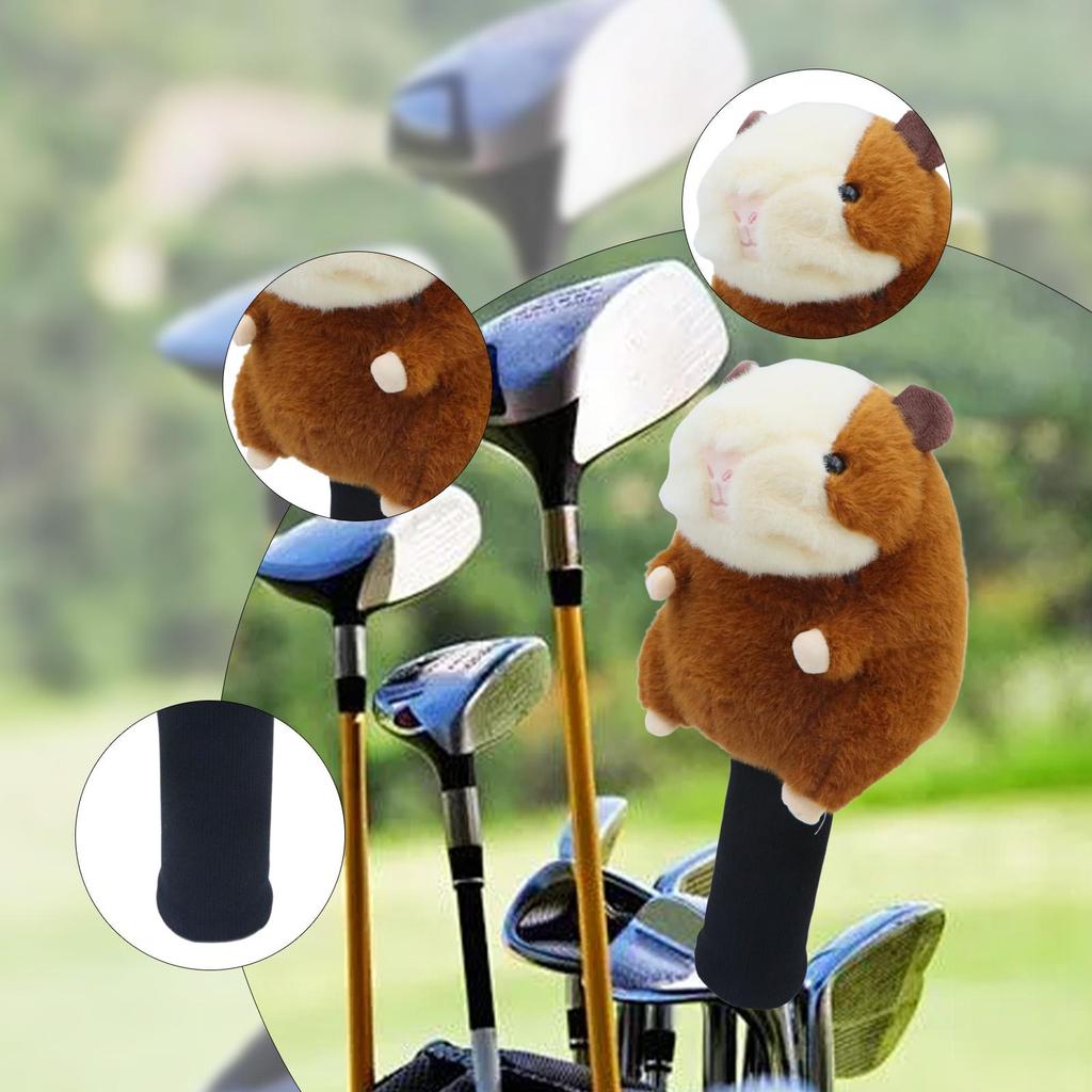 Novelty Golf Club Cover Plush Animal Headcover Scratch Resistant Protector for Fairway Wood Clubs