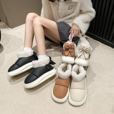 Sneeuwlaarzen Winterkleding Buiten Dikke Zool Katoenen Schoenen Pluche Verdikken Warmhouden Pantoffels Platform Thuis Mode Dames Schoenen