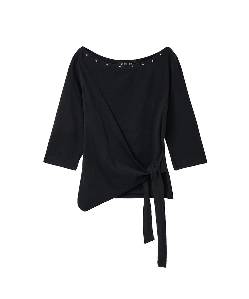 Lense Stud Tie Top Black
