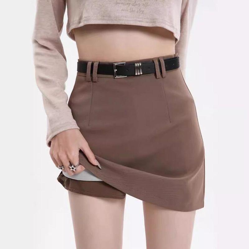 Suit-Style Skirt for Women, Popular Spring and Autumn Style, High-Waisted, Slim-Fit, Fashionable A-Line Skirt, Flattering and Hip-Hugging Short Skirt