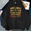 Men Women Christmas Hoodies Most Likely To Want To Hang with My Friends Hoodie Print Xmas Hooded Sweatshirt Holiday Party Tops