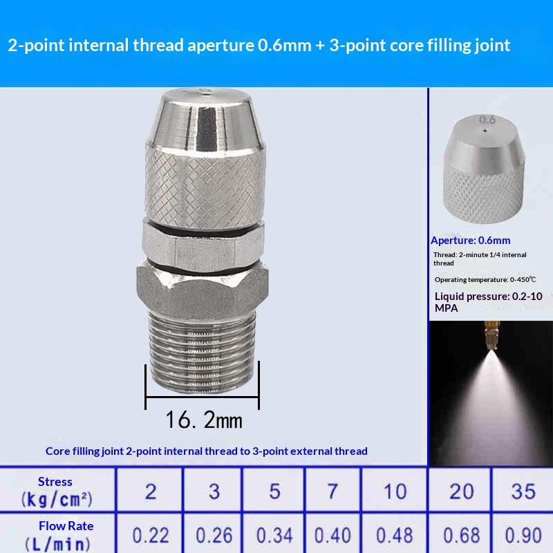 0.6 0.8 1.0 1.2 1.5 2.0Mm Hole Stainless Steel Nozzle Adjustable Steam Volume For Fog Cannon Machine 1/8' 1/4' 3/8' 1/2'
