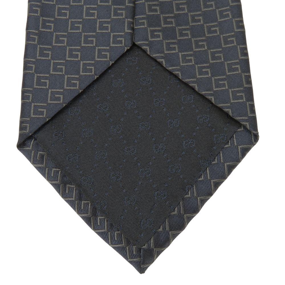 Used GUCCI tie silk Navy Overall handle