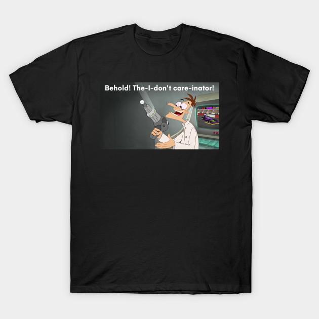 

Men Black Print T-shirt Behold The I Don T Care Inator No-Cut Transfer Paper Print Cotton Tshirt XL