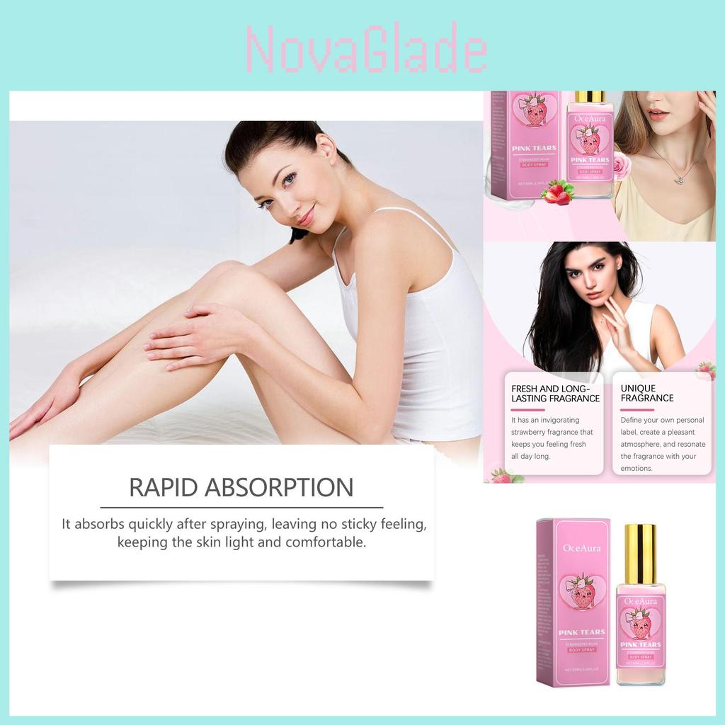 Oceaura Strawberry Musk Body Spray Refreshing Moisturizing Hydrating Fragrance 50ml