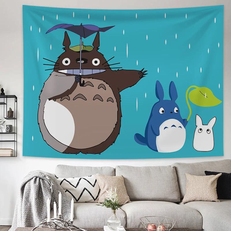 VIKAMA Totoro Tapestry Studio Ghibli Bedroom Wall Hanging Cozy Home Accent Adorable Dorm Gift Cute Living Room Artwork