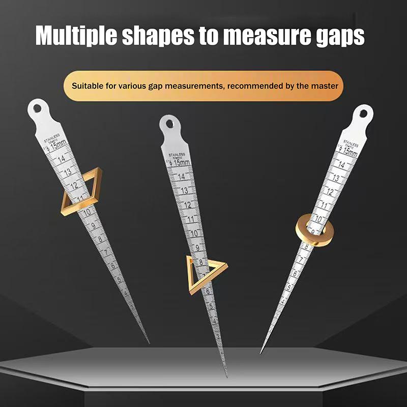 Multi-size Stainless Steel Hole Measuring Tool Taper Gauge Feeler Inner Diameter Ruler Measuring Probes Aperture Measurement