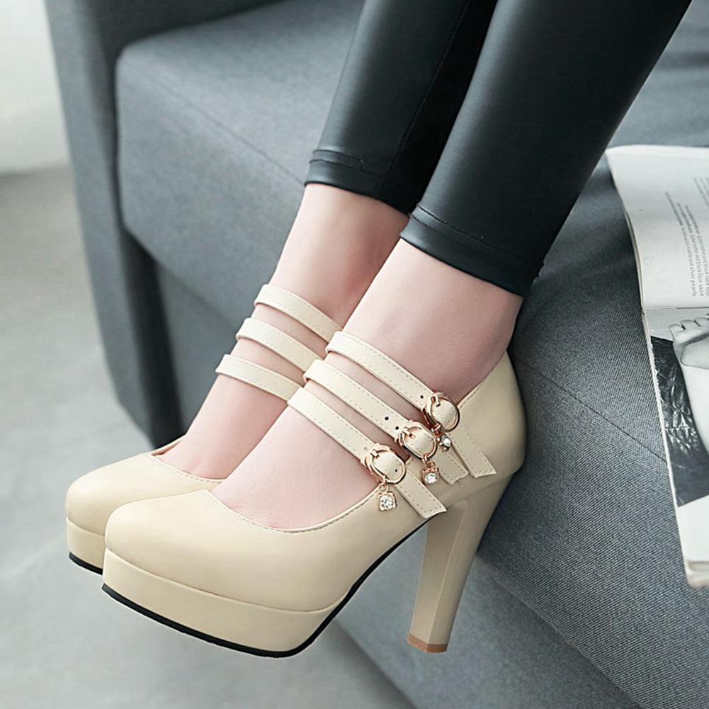 Buy Super High Heel Elegant Office Lady Spike Heels Offices Dressing Female Mary Janes Pumps at