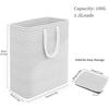 Panier à linge pliable 100L autoportant – 55 x 30 x 60 cm, imperméable, poignées renforcées, gris