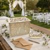 22.5x15x15cm Wooden Wedding Card Box With Lock Wooden Invitation Card Box  Birthday Party