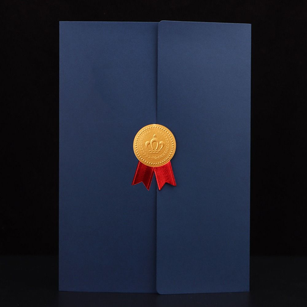 Graduation A4 Award Certificate Holder Paper Envelope Three-fold Page Diploma Cover Gilding Process Exquisite Honor Shell