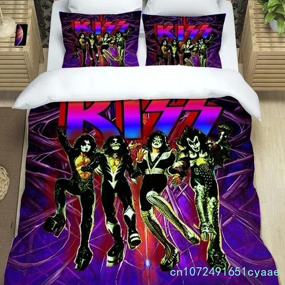 KISS Rock Band Bedding Set,Single Twin Full Queen King Size,KISS Music Bed Set Kid Bedroom Bedding Sets