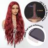 ALAN EATON Long Red Lace Front Wig Synthetic Wavy Curly Wigs for Black White Women Natural High Density Heat Resistant