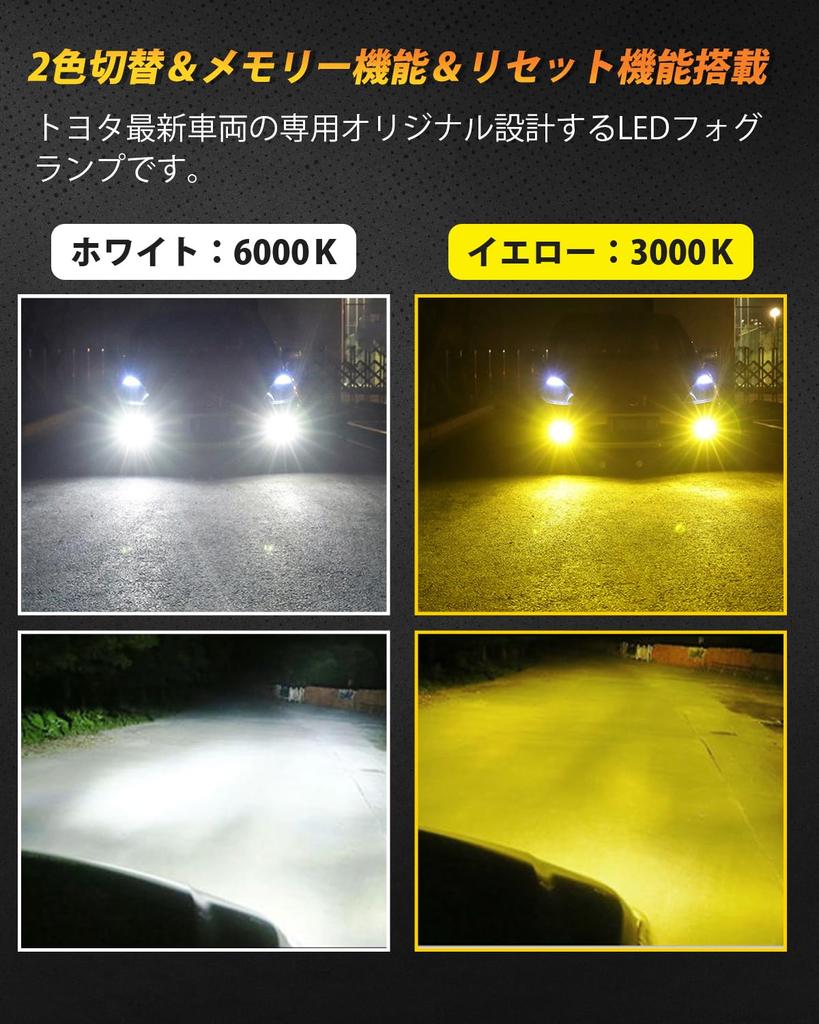 BORDAN L1B LED Fog Lights with Memory New Toyota OEM Memory Super Vehicle Inspection Quick No Modification Fits Toyota Hiace 7th Noah 90 of Dual-Color