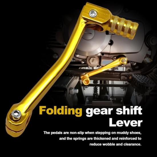 Folding Gear Shifter Shift Lever Pedal CNC Compatible with 70cc 50cc 90cc Gold