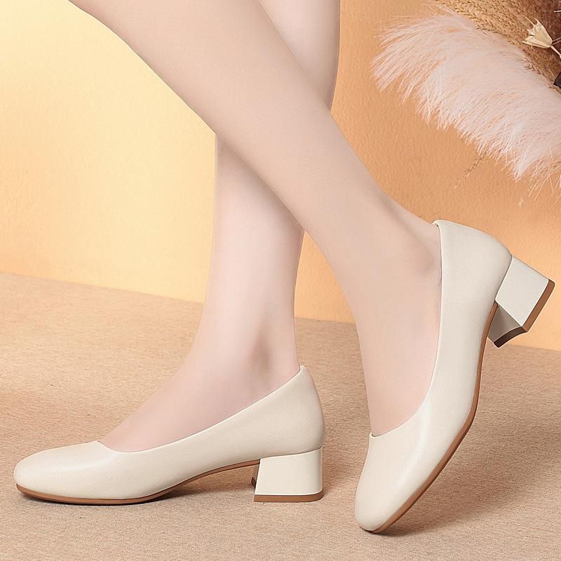 

Модная обувь из черной кожи с квадратным носком, на толстом каблуке, рабочая обувь для женщин, удобная рабочая одинарная обувь на мягкой подошве, для собеседования в банке, формальная одежда 36