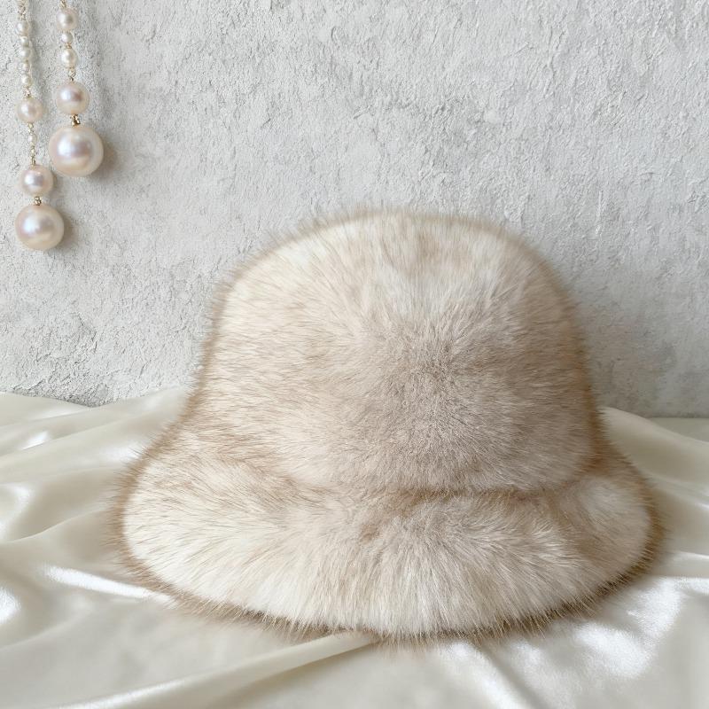 Fashion Autumn and Winter Thickened for Warmth Plush Fisherman Hat Women Windproof Ear Protection Big Eave Dome Bucket Hat