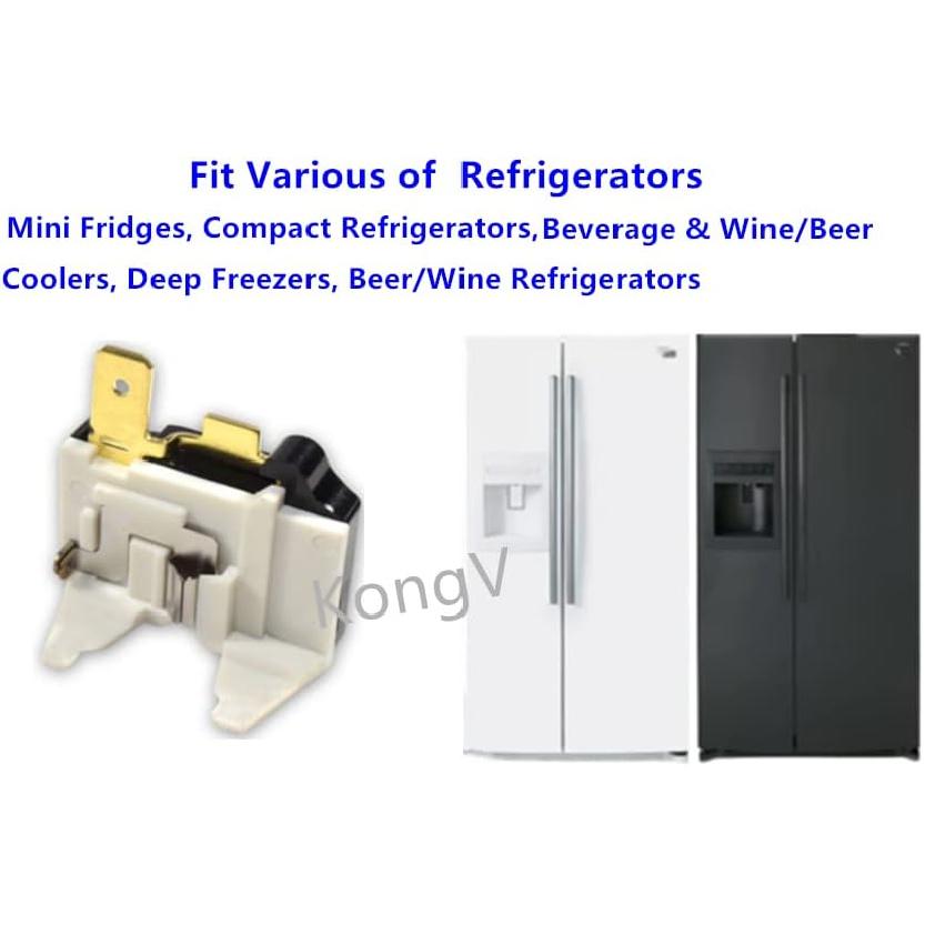1 Pin QP2-4.7 Start Relay and Overload Kit for Mini Fridge,Compact Refrigerator,Beverage & Wine/Beer Cooler,Deep Freezer