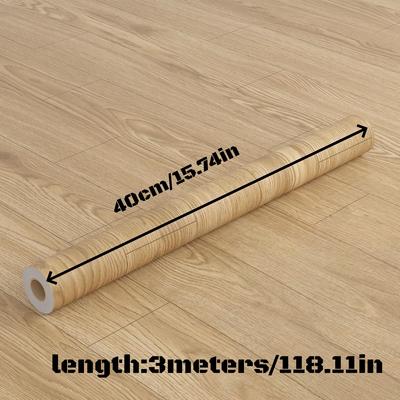 1Roll Peel and Stick Floor Sticker Natural Wood Grain Appearance Self Adhesive Scratch Prevention Suitable for Kit