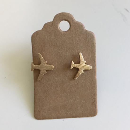 Unique Women Airplane Ear Studs Girls Silver Plated Aircraft Earrings Gifts
