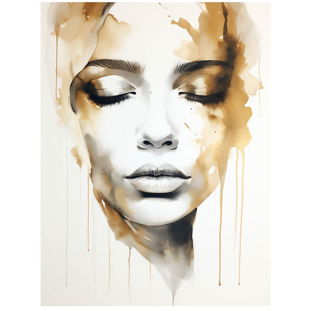 Mysterious Beauty Mysterious Beauty, 50X70 Cm, Gold Aluminum Frame, 230 Gsm Matte Paper