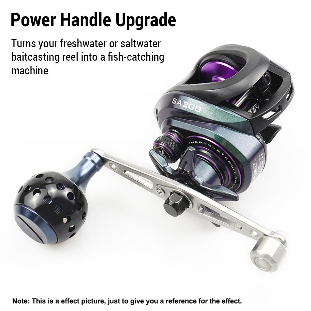 Baitcasting Power Handle Aluminum Alloy Rocker Arm for Bait Caster Round Fishing Reel Handle Knob Replacement Parts