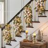 Yunhui Christmas Stair and Door Hanging Wreath - Festive Mantle and Staircase Decoration with Simulated Flowers