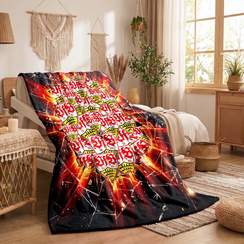 Couverture Flottée VfB Stuttgart Football Douce Chaude Jeté de Canapé Lit Pour Maison Bureau Chambre à Coucher