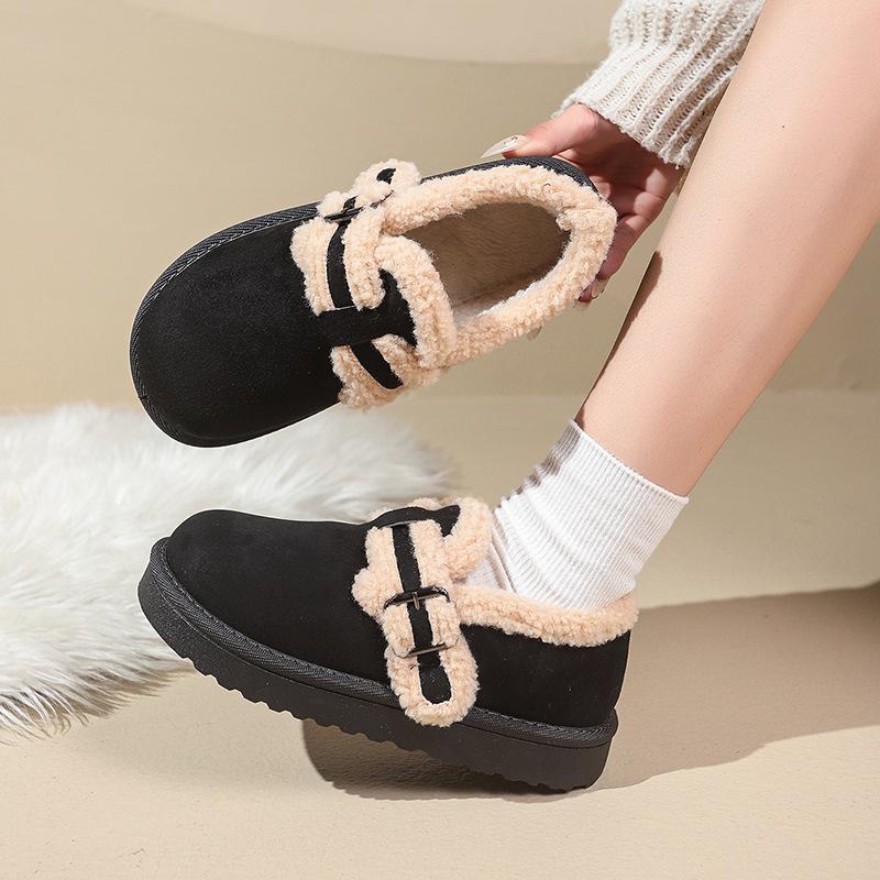 Fleece Wear-resistant Shoes, New All-inclusive Platform Doudou Shoes In Autumn and Winter 2025, Retro and Warm