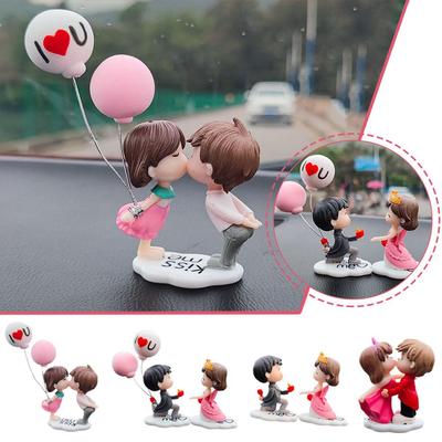 Cute Girl And Boy Couple Car Center Console Dashboard Proposal Office Kiss Desktop Home Ornaments Decoration Romantic Carto R4I0