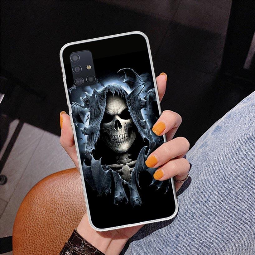 Reaper Skull Skeleton Gun Phone Case For Samsung Galaxy A52 A32 A22 A12 A51 A31 A50S A30S A20S A10S Note 20 Ultra 10 Plus S10 A7