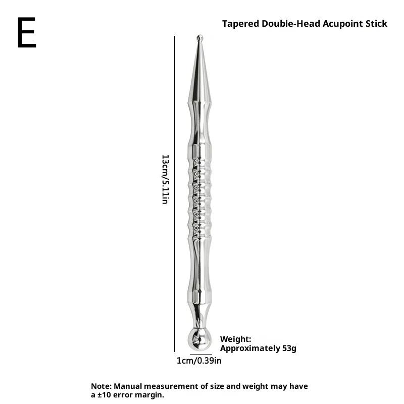 Facial Massage Support Pen with Stainless Steel Double Head Design for Reflexology