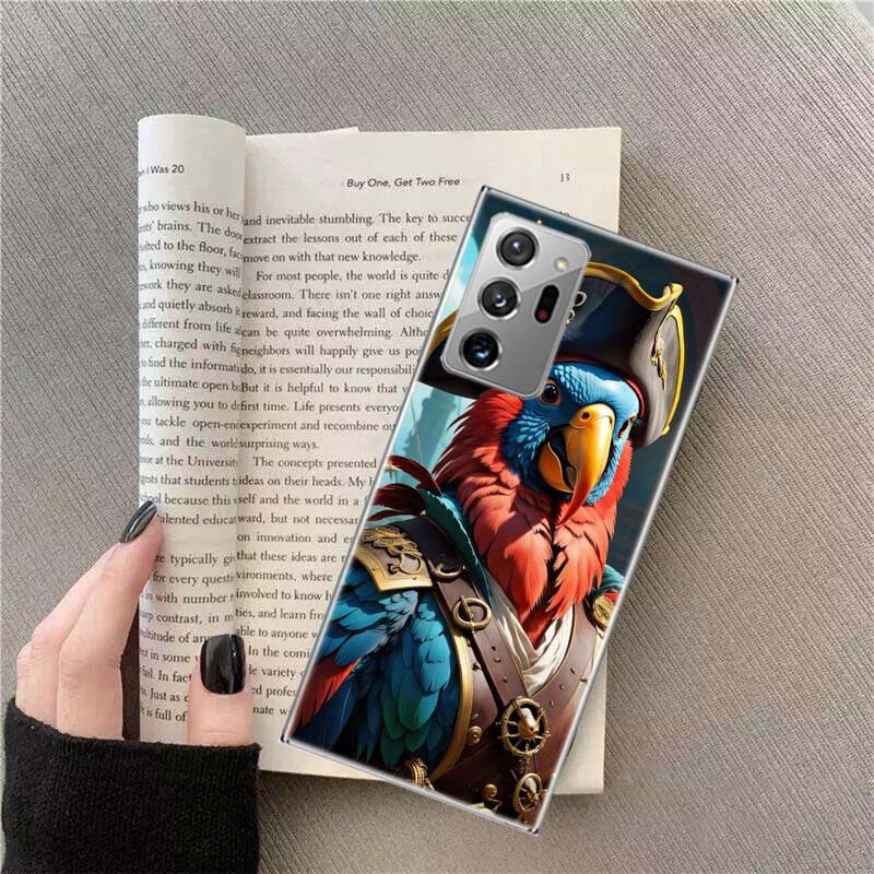 

Macaw Pirate Phone Case For Samsung Galaxy S25 Edge S24 S23 FE S22 S26 Ultra S21 S20 S10 Plus Capa Soft Samsung S26 Plus 5G