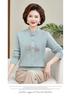 Autumn/Winter Velvet-Lined Qipao Sweater for Middle-Aged Women